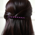 Barrette cheveux 8.5cm perles nacrées violet