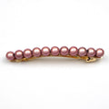 Barrette cheveux 8cm, perles translucides rose, cheveux fin