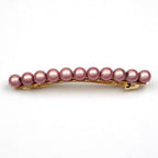 Barrette cheveux 8cm, perles translucides rose, cheveux fin