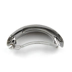 Barrette cheveux queue de cheval 7cm en métal brossé argent cheveux épais