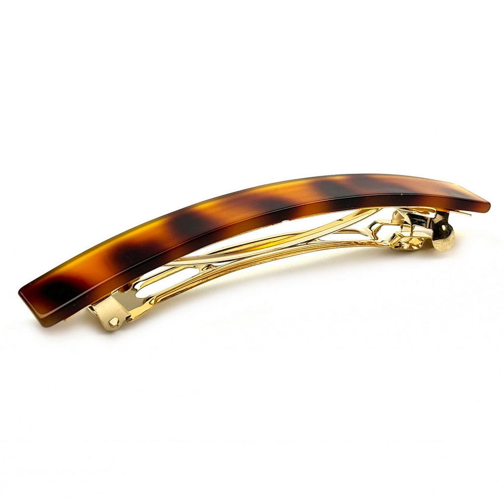 Barrette cheveux rectangulaire acétate 10cm demi-blond, cheveux épais
