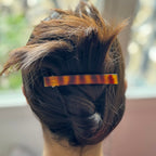 Barrette cheveux rectangulaire acétate 10cm demi-blond