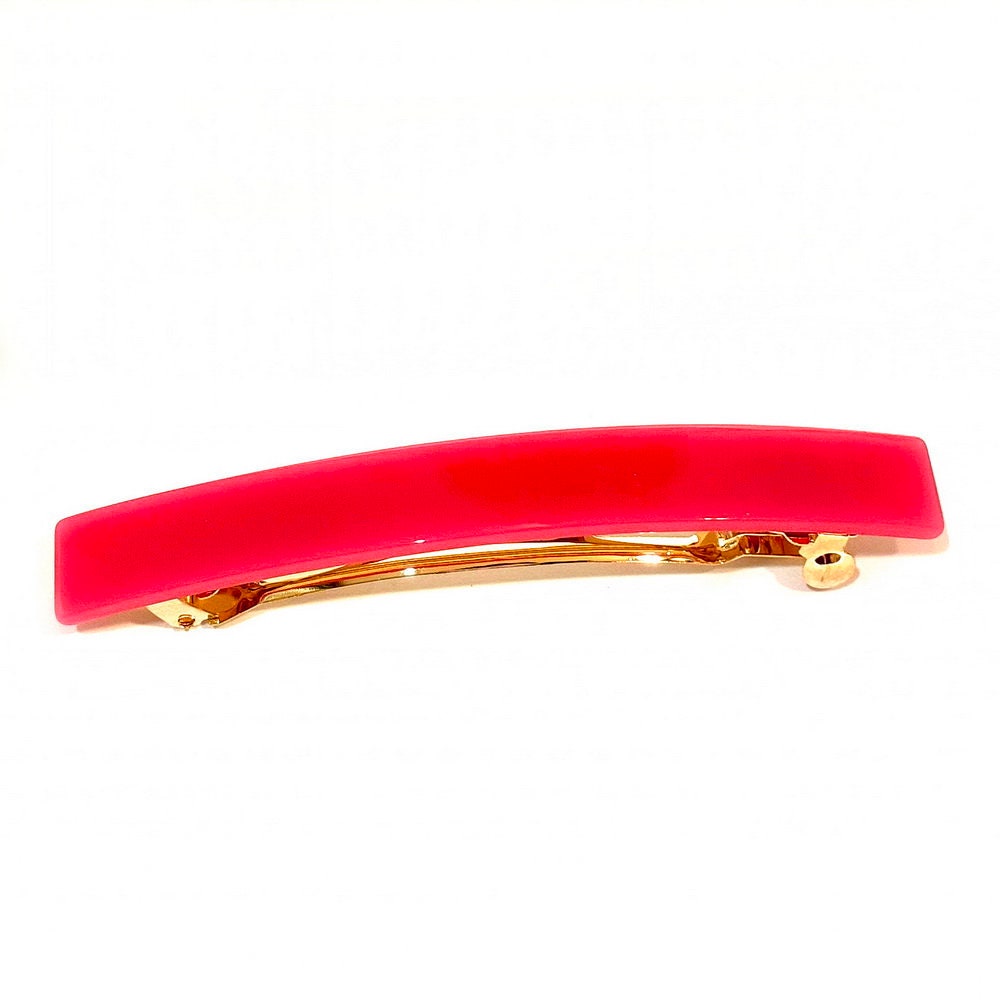 Barrette cheveux rectangulaire acétate 10cm fuschia