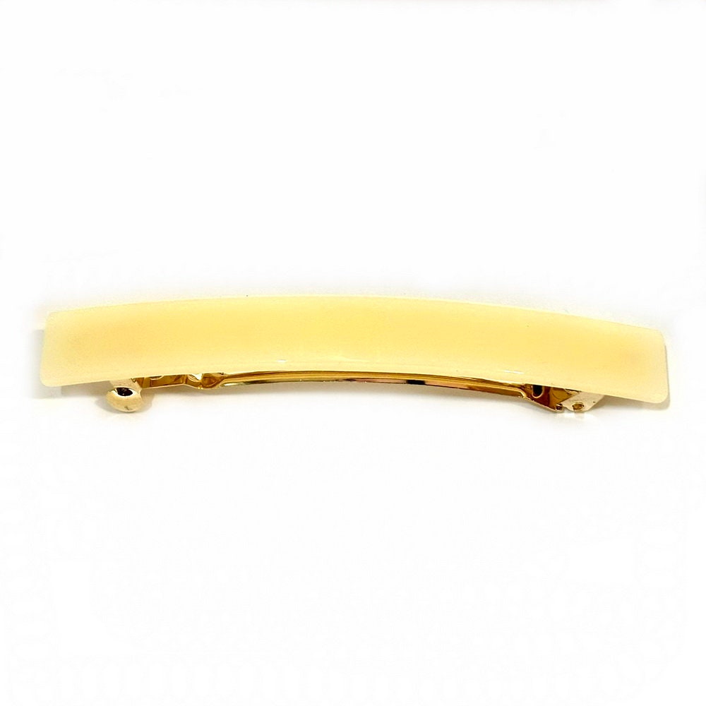 Barrette cheveux rectangulaire acétate 10cm ivoire