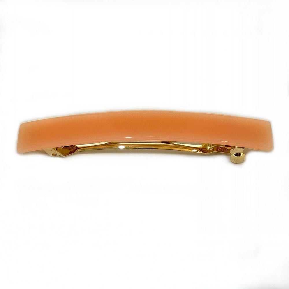 Barrette cheveux rectangulaire acétate 10cm rose poudre