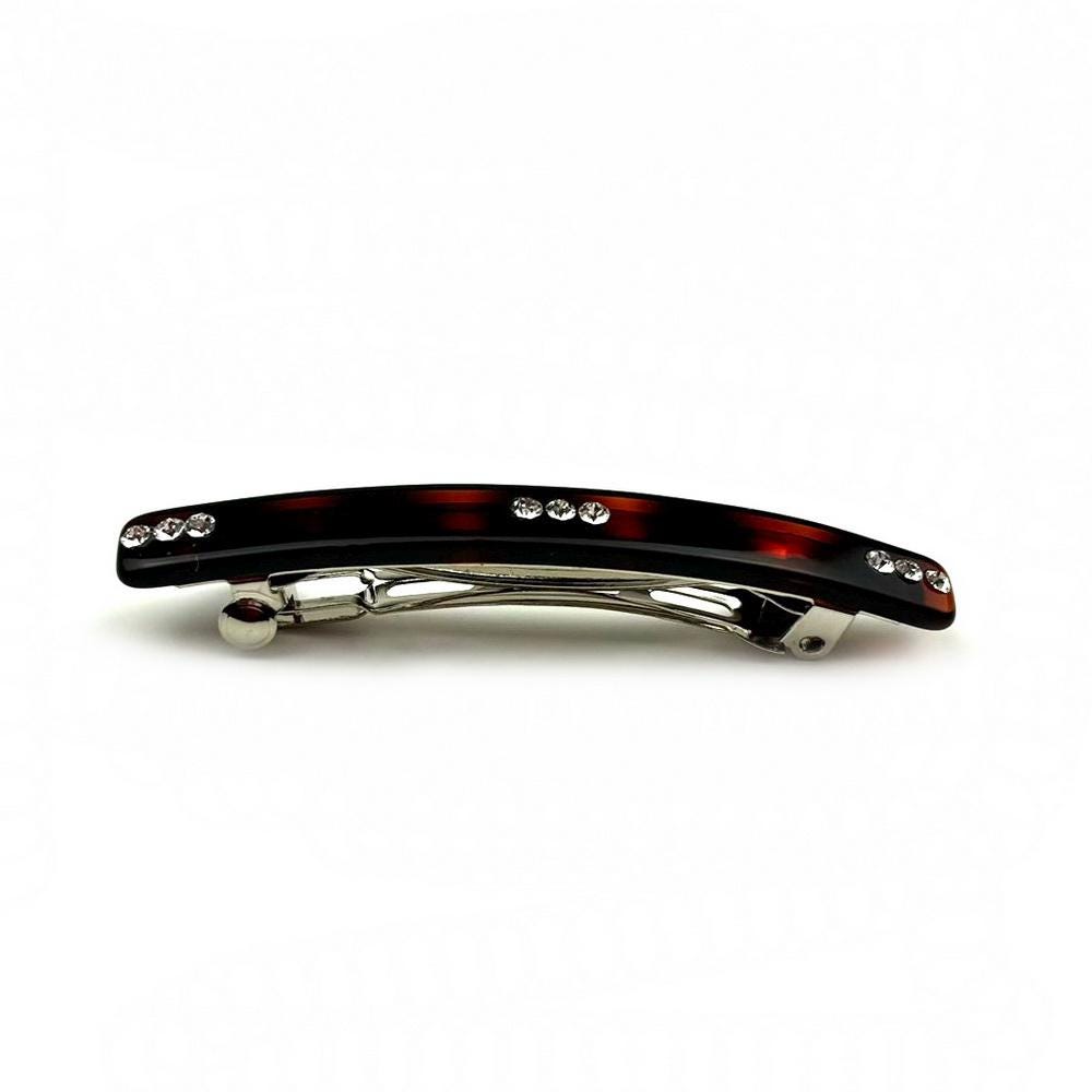Barrette cheveux strass 6,5cm demi-blond – Élégance classique fait main