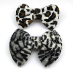 Barrette cheveux nœud imitation fourrure 8cm