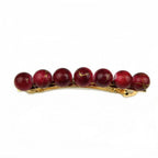 Barrette cheveux 8.5cm perle marbré rouge cheveux fins