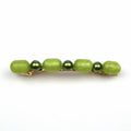 Barrette cheveux perles 8cm vert