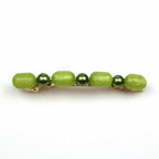 Barrette cheveux perles 8cm vert