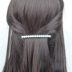 Barrette cheveux fine 8cm avec perles fantaisie