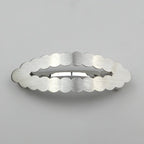 Barrette cheveux ovale métal brossé argent