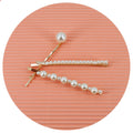 Barrettes Cheveux Perles 6cm Base Dorée - Lot de 3 Pinces Élégantes