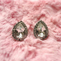 Boucles d'oreilles goutte strass argentées - Cristal et zircons