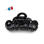 Pince à cheveux noire "Love" 8,5cm en acétate, qualité premium, Made in France