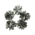 Fleurs satin 4,5cm gris - Lot de 5