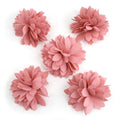 Fleurs satin 4,5cm rose poudré - Lot de 5