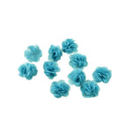 Fleurs voile polyester bleu 30mm - Lot de 10