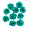 Fleurs voile polyester bleu turquoise 30mm - Lot de 10