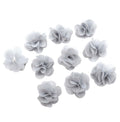 Fleurs voile polyester gris 30mm - Lot de 10