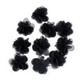 Fleurs voile polyester noir 30mm - Lot de 10