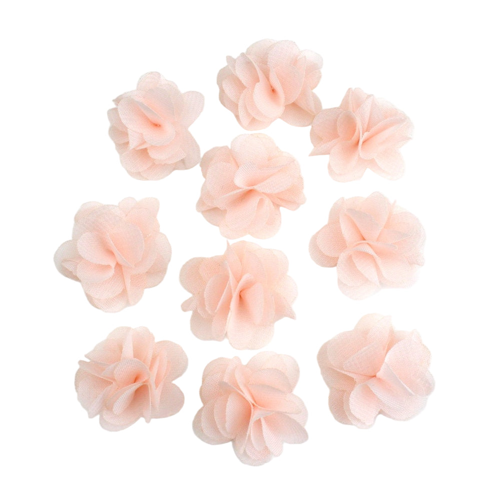 Fleurs voile polyester nude 30mm - Lot de 10