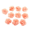 Fleurs voile polyester saumon 30mm - Lot de 10