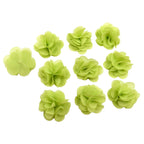 Fleurs voile polyester vert 30mm - Lot de 10