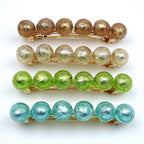Grande barrette cheveux 9,5cm grosse perle translucide lumineuse