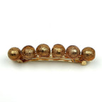 Grande barrette cheveux 9,5cm grosse perle marron translucide lumineuse