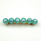 Grande barrette cheveux 9,5cm grosse perle bleue translucide lumineuse