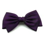 Grande barrette cheveux double noeud satin bleu bleu indigo