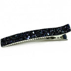 Grande pince cheveux paillettes 12.5cm bleu marine