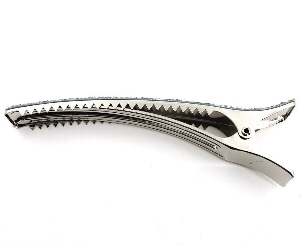 Grande pince cheveux paillettes 12.5cm monture métal