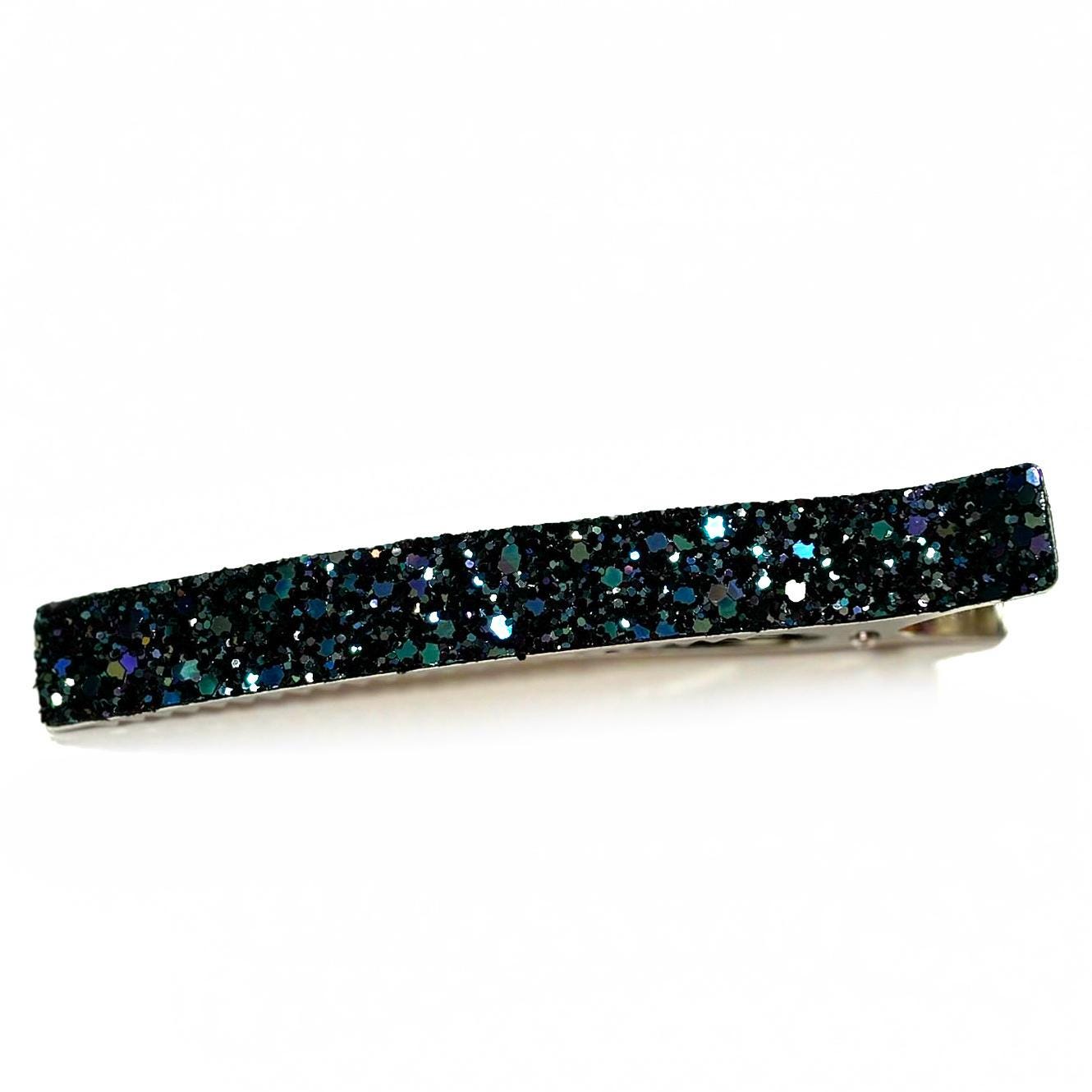 Grande pince cheveux paillettes 12.5cm multicolore foncé
