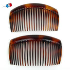 Grands Peignes Côté Celluloid demi-blond 10.3cm Made in France - Lot de 2