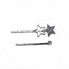 Lot de 2 Pinces Cheveux Étoile 5cm Métal argent