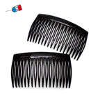 Lot de 4 peignes de côté en cellulose 7cm noirs "Made in France"