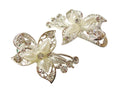 Paire de pinces cheveux fleur en perles et strass pour mariage