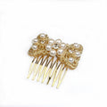 Peigne Côté Métal Doré Filigrane Perles Strass 5cm - Accessoire Mariage