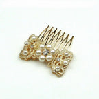 Peigne Côté Métal Doré Filigrane Perles Strass 5cm - Accessoire coiffure