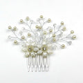 Peigne de Côté Mariage Argenté Perles & Strass 