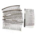 Peignes Côté 8cm argenté 20 Dents - Lot de 10 Base Accessoires Cheveux