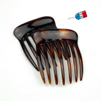 Peignes Chignon Celluloid 7x8.5cm Made in France - Lot de 2