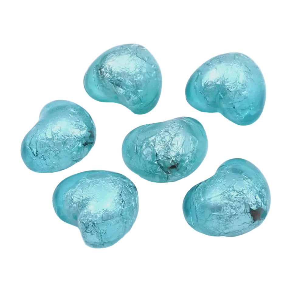 Perles Cœur Craquelées Acrylique Bleu 28x22mm - Lot de 10 Création 