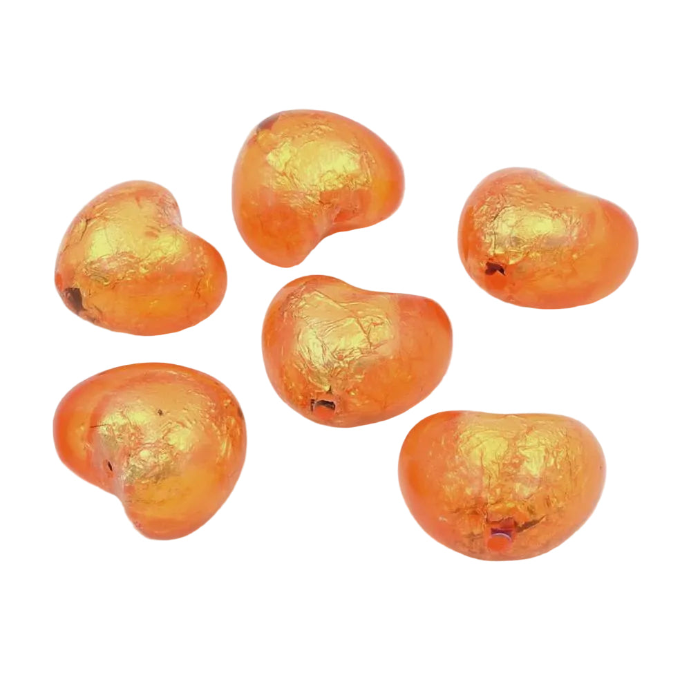 Perles Cœur Craquelées Acrylique Orange 28x22mm - Lot de 10 Création Bijoux