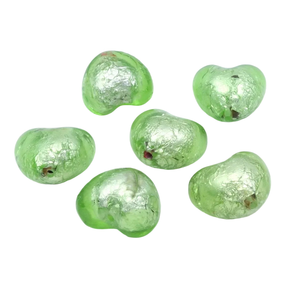 Perles Cœur Craquelées Acrylique Vert 28x22mm - Lot de 10 Création 