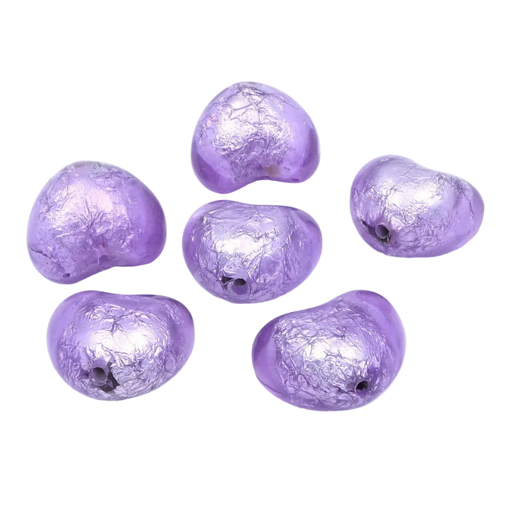 Perles Cœur Craquelées Acrylique Violet 28x22mm - Lot de 10 Création 