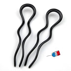 Pics à cheveux ondulées Made in France - Lot de 2, noir
