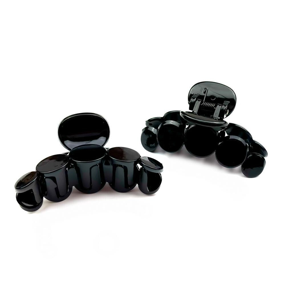 Pince à cheveux crabe 7cm noir - Lot de 2